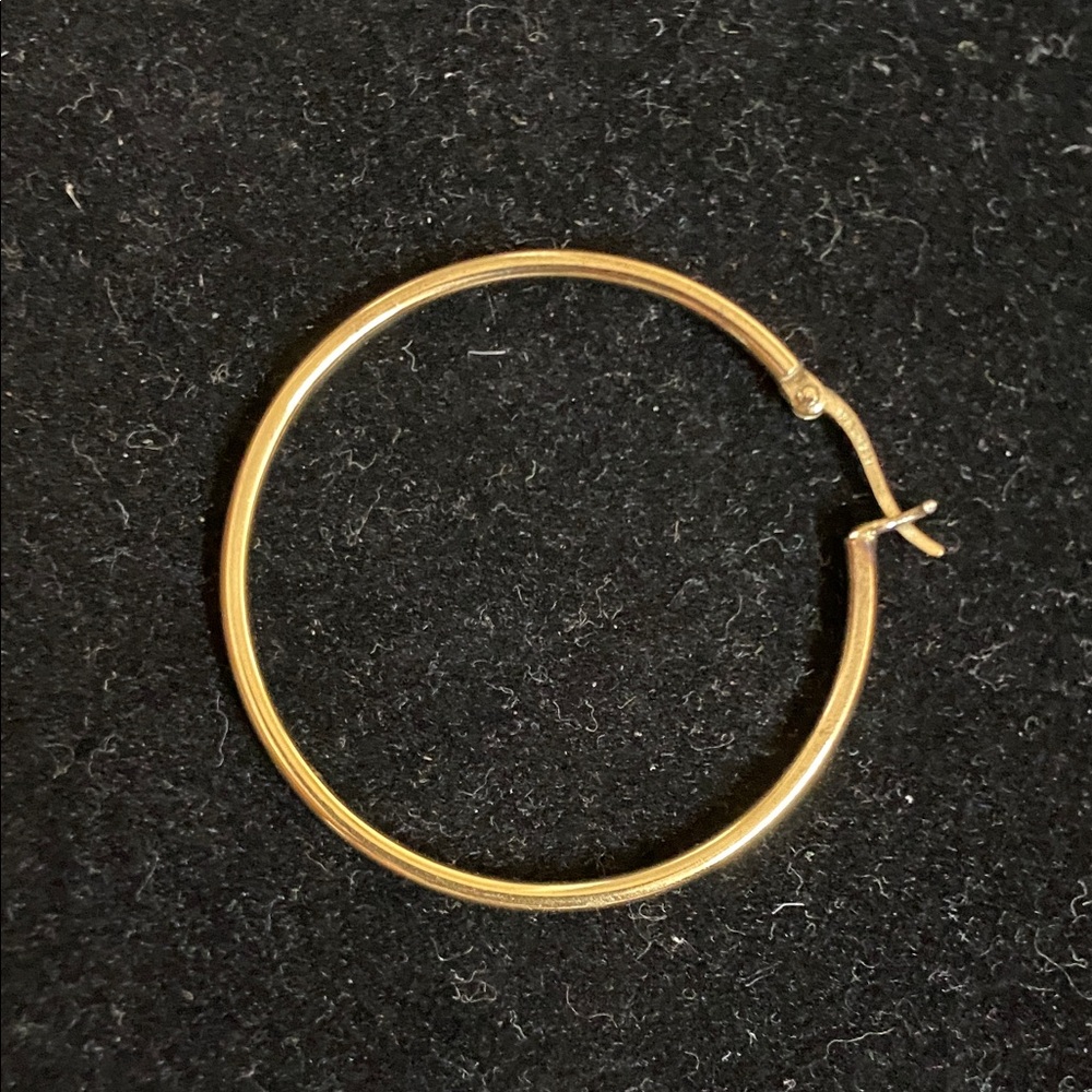 Single 925 Sterling Hoop Earring Gold Plated | Classic Huggie Hoop | One